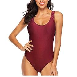 Sweetneed chida yi einteiliger Badeanzug bademode v Ausschnitt Damen Badeanzug bauchweg Push up Bademode Swimsuit high Waist Schwimmanzug (Schwarz,XXL) von Sweetneed chida yi