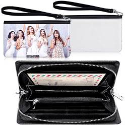 Sweetude Sublimationsgeldbörse Leder Reißverschluss Blanko Kartenhalter Tasche Damen Reise Clutch Armband DIY Handwerk für Frauen Geschenk Büro Reisen Arbeitsbedarf (4 Stück) von Sweetude