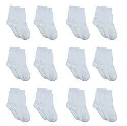 Sweety Bloom Socken Baby Antirutsch 6-12 Monate(17-19), Weiß, Mädchen & Jungen Neugeborene, Baumwolle, 12 Stück von Sweety Bloom