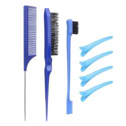 7-teiliges Haar Styling Kamm Haarbürsten Set Nylon Haarbürste Rattenschwanzkamm Mit Entenschnabel Clips Haar Styling Kamm Für Männer von Swetopq