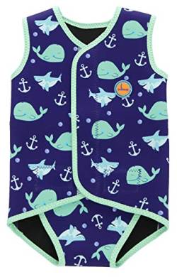 Swimbubs Baby Swimming Wrap Kleinkind Neoprenanzug Jungen Warmsuit Mädchen UV-Badeanzug (0-6 Monate, Blue Whale) von Swimbubs