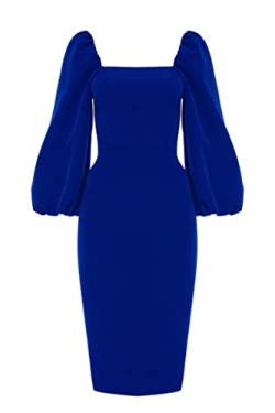 Swing Fashion Women's Giselle | Blau Bleistiftkleid | Damen Etuikleider | Festliches Abendkleid | Partykleid | Cocktailkleider | Sexy Tailliertes Enges Kleid 42 (XL) von Swing Fashion