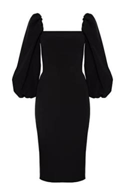 Swing Fashion Women's Giselle | Schwarz Bleistiftkleid | Damen Etuikleider | Festliches Abendkleid | Partykleid | Cocktailkleider | Sexy Tailliertes Enges Kleid 38 (M) von Swing Fashion