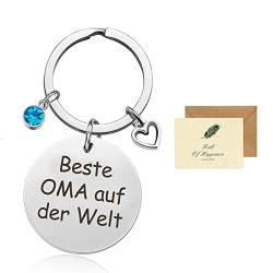 SwirlColor Schlüsselanhänger Oma, Spezielle Geschenk Oma Geburtstag Beste OMA auf der Welt Schlüsselanhänger Geschenke für Oma von SwirlColor