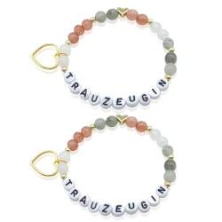 SwirlColor Trauzeugin Armband, 2 Stück Handgefertigt Stretch Armbänder mit Perlen Trauzeugin Geschenk von Braut für Hochzeit Schmuck von SwirlColor