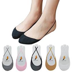 SwirlColor Unsichtbare Socken Frauen No Show Socken Atmungsaktiv Kein Slip Low Cut Elastische Liner Socken (5 Pairs Frauen) EU 35-37 von SwirlColor