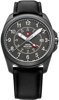 Swiss Military Herren Uhr analog Schweizer Quarzwerk mit Leder Armband SM34034.08 von Swiss Military by Chrono