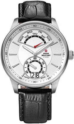 Swiss Military Herren Uhr analog Schweizer Quarzwerk mit Leder Armband SM34037.04 von Swiss Military by Chrono