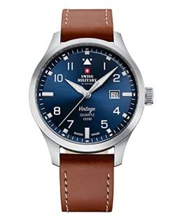 Swiss Military by Chrono Herren-Armbanduhr Analog Quarzwerk mit Lederarmband SM34078.07 von Swiss Military by Chrono