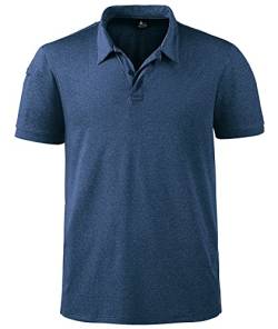 SwissWell Golf Poloshirt Herren Kurzarm Polo Shirts Business Tennis Tshirt mit Brillenhalter Knopfleiste Sommer Sport Fitness Polo Männer von SwissWell