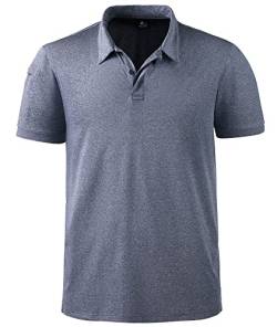 SwissWell Golf Poloshirt Herren Kurzarm Polo Shirts Business Tennis Tshirt mit Brillenhalter Knopfleiste Sommer Sport Fitness Polo Männer von SwissWell