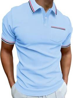 SwissWell Herren Poloshirt Kurzarm Atmungsaktiv Kürbis Golf Polo Sommer Freizeit Mode Schnelltrocknend Baumwolle T-Shirts von SwissWell