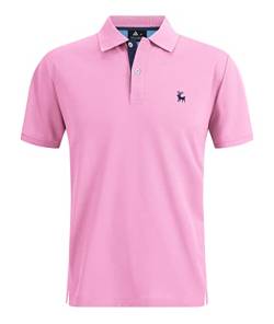 SwissWell Herren Poloshirt Kurzarm Freizeit Sommer Golf Poloshirts Männer Atmungsaktiv Stickerei Logo Polo T-Shirt Rosa von SwissWell