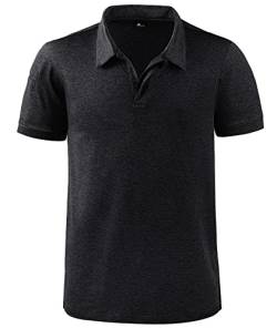 SwissWell Herren Poloshirt Kurzarm Polo Shirts Golf Tennis Tshirt mit Brillenhalter Knopfleiste Sommer Sport Fitness Polo Männer von SwissWell