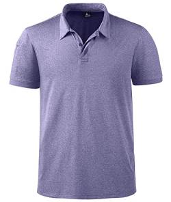 SwissWell Herren Poloshirt Kurzarm Polo Shirts Golf Tennis Tshirt mit Brillenhalter Knopfleiste Sommer Sport Fitness Polo Männer von SwissWell