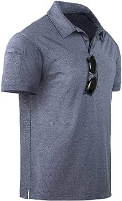 SwissWell Herren Poloshirt Kurzarm Polo Shirts Golf Tennis Tshirt mit Brillenhalter Knopfleiste Sommer Sport Fitness Polo Männer von SwissWell