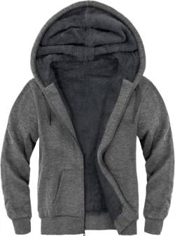 SwissWell Kapuzenjacke Herren mit Kapuze Zip Hoodie Gefüttert Fleecejacke Winter Outdoor Pullover Sweatjacke (0652 Grau L) von SwissWell