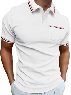 SwissWell Poloshirt für Herren Kurzarm Atmungsaktiv Badminton Golf Polo Shirt Freizeit Sport Polyester T-Shirts Männer mit Knopfleiste von SwissWell