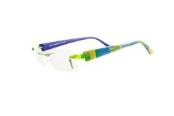 Switch it! Combi 2199 Brille Montur Wechselbrille Garnitur – grün-gelb-blaues Streifenmuster von Switch it!