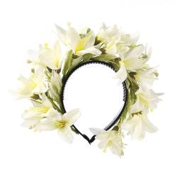 Braut-Stirnbänder mit Blumenmuster, Blumengirlanden, Haarkranz, Brautblume für Hochzeit, Blumenstirnbänder für Damen von Sxett