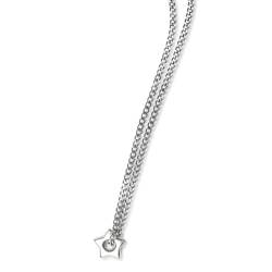 Halskette mit Sternanhänger, Kirsch-/Blumen-Halsband, Edelstahl, handgefertigt, Geschenk für Frauen und Mädchen, Wie beschrieben von Sxett