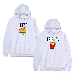 Sxkayxr Best Friend Hoodies für 2 Mädchen für Damen BFF Hoodie Pullover Sister Hoodie Frauen Langarm Sweater Sweatshirt (1 Stück), Best/Weiß, 36 von Sxkayxr