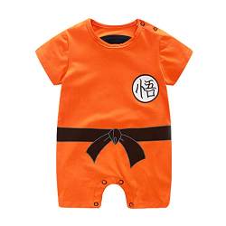 Sxkayxr Cartoon Neugeborenes Baby Jungen Mädchen Strampler Goku Inspiriert Säugling Outfit Overall Kleidung, Orange 2, 80cm/9-12 Months von Sxkayxr