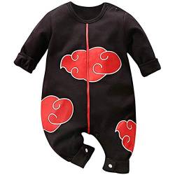 Sxkayxr Cartoon Neugeborenes Baby Jungen Mädchen Strampler Goku-inspiriertes Säuglingsoutfit Jumpsuit Kleidung Gr. 73 cm(6-9 Monate), schwarz 1 von Sxkayxr