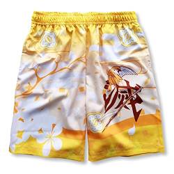 Sybnwnwm Anime Demon Slayer Shorts Quick Dry Beach Board Shorts Cosplay Sommer Schwimmen Surfen Strand Trunks, a, S 7-9 von Sybnwnwm