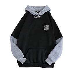 Sybnwnwm Attack on Titan Hoodie Levi Ackerman Pullover Scout Legion Anime Sweatshirts Langarm Kapuzenpullover von Sybnwnwm