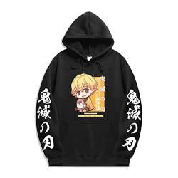 Sybnwnwm Demon Slayer Hoodie Anime Nezuko Tanjiro Inosuke Zenitsu Cosplay Kapuzenpullover Pulli Streetwear von Sybnwnwm