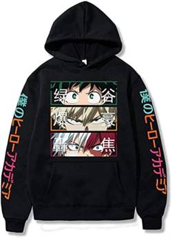 Sybnwnwm My Hero Academia 3D Hoodie Anime Bakugou Katsuki Sweatshirt Kordelzug Pullover Kostüm für Damen und Herren, Schwarz , XL von Sybnwnwm