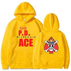 Sybnwnwm ONE Piece Hoodie Ace 3D Cosplay Streetwear Hoodies Kapuzenpullover Pulli Outwear Herren Jungen von Sybnwnwm