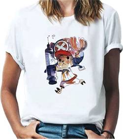 Sybnwnwm One Piece Anime Shirt Basic Kurzarm Runde Kragen Tony Tony Chopper T-Shirt von Sybnwnwm