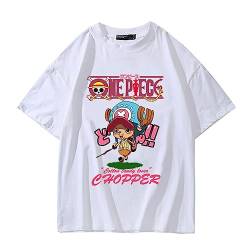 Sybnwnwm One Piece Shirt Chopper Street Shirts Crewneck 3D Print Short Sleeve T-Shirt Tee Tops for Men and Women, weiß, M von Sybnwnwm