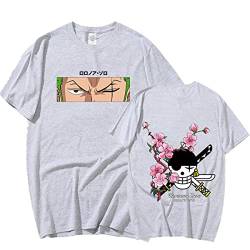 Sybnwnwm One Piece Tshirt Zoro Cute Casual Leicht Weich Anime Crewneck Fashion T Shirt von Sybnwnwm
