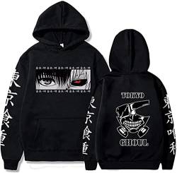 Sybnwnwm Tokyo Ghoul Hoodie Anime Kapuzenpullover Hoodies Langarm Sweatshirt für Männer Frauen, Schwarz , XL von Sybnwnwm