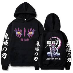 Anime Demon Slayer Hoodies Akaza Grafik gedruckt Pullover Mode Cosplay Sudadera Harajuku Streetwear Y2K Sweatshirt Herren Tuch (Schwarz,L) von Syedeliso