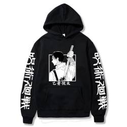 Anime Jujutsu Kaisen Yuta Okkotsu Hoodies Männer Harajuku Manga lässig Lange Ärmel Damen Herbst Winter Plus Größe Sweatshirts (Schwarz,S) von Syedeliso