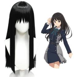 Anime Lycoris Recoil Cosplay Inoue Takina Cosplay Perücke schwarz lange haar Freies Perücke Kappe von Syedeliso