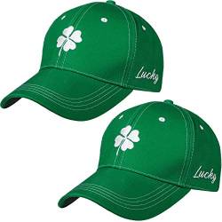 2 Stück St. Patrick's Day Hut Kleeblatt Baseball Cap Zubehör Einstellbare Kleeblatt Caps für Damen und Herren - - Einheitsgröße von Syhood