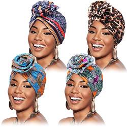 4 Stücke Damen Blumen Turban Afrikanisch Muster Kopfbedeckung Turban von Syhood