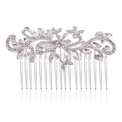 Syijupo Bridal Wedding Hair Combs,Crystal Wedding Headpiece Silver Rhinestone Bridal Hair Accessories,Silver Rhinestone Side Comb for Women and Girls (Silver) von Syijupo