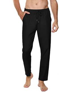 Sykooria Herren Leinenhose Lang Leichte Freizeithose Bequeme Jogginghose Casual Wanderhose Outdoorhose von Sykooria