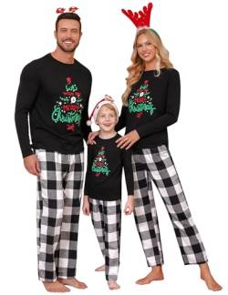 Sykooria Weihnachts Pyjama Herren Lang Partner Fun Schlafanzug Familien Outfit Set Christmas Pyjama Lang Weihnachtspyjama Familie Set von Sykooria