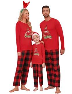 Sykooria Weihnachts Pyjama Kinder Lang Partner Fun Schlafanzug Familien Outfit Set Christmas Pyjama Weihnachtspyjama Familie Set von Sykooria