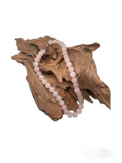 Sylph Gems AAA Qualität Natürliche Rosenquarz 10mm runde Perlen Edelstein Halskette für Frauen | Chakra Heilungskette | Handgefertigte Halskette für Männer | Rosenquarz Halskette | 18 Zoll Halskette von Sylph Gems