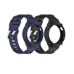 Sylphicryst Armband (mit Hülle) kompatibel mit vivo watch3/iQOO watch,verstellbare Ersatz-Sporthülle (mit Band),wasser- und schweißbeständig,Schwarz+Dunkelgrün von Sylphicryst