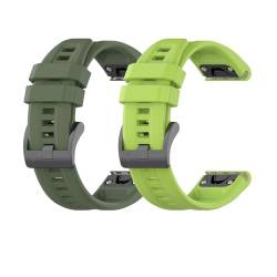 Sylphicryst-Armband Kompatibel mit 20 MM breite Smartwatch,Schnellverschluss silicone Band für Männer und Frauen,Wasser- und schweißbeständig,Dunkelgrün+Limettengrün von Sylphicryst