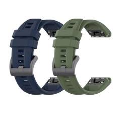 Sylphicryst-Armband Kompatibel mit 22 MM breite Smartwatch,Schnellverschluss silicone Band für Männer und Frauen,Wasser- und schweißbeständig,Mitternachtsblau+Dunkelgrün von Sylphicryst